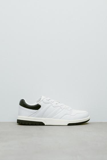 black platform trainers zara
