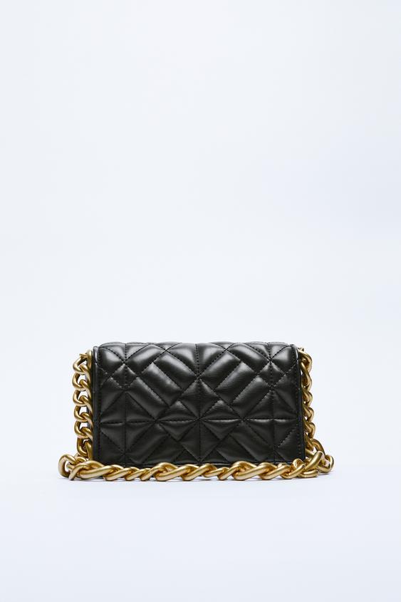 BOLSO HOMBRO ACOLCHADO CADENA - Verde | ZARA España