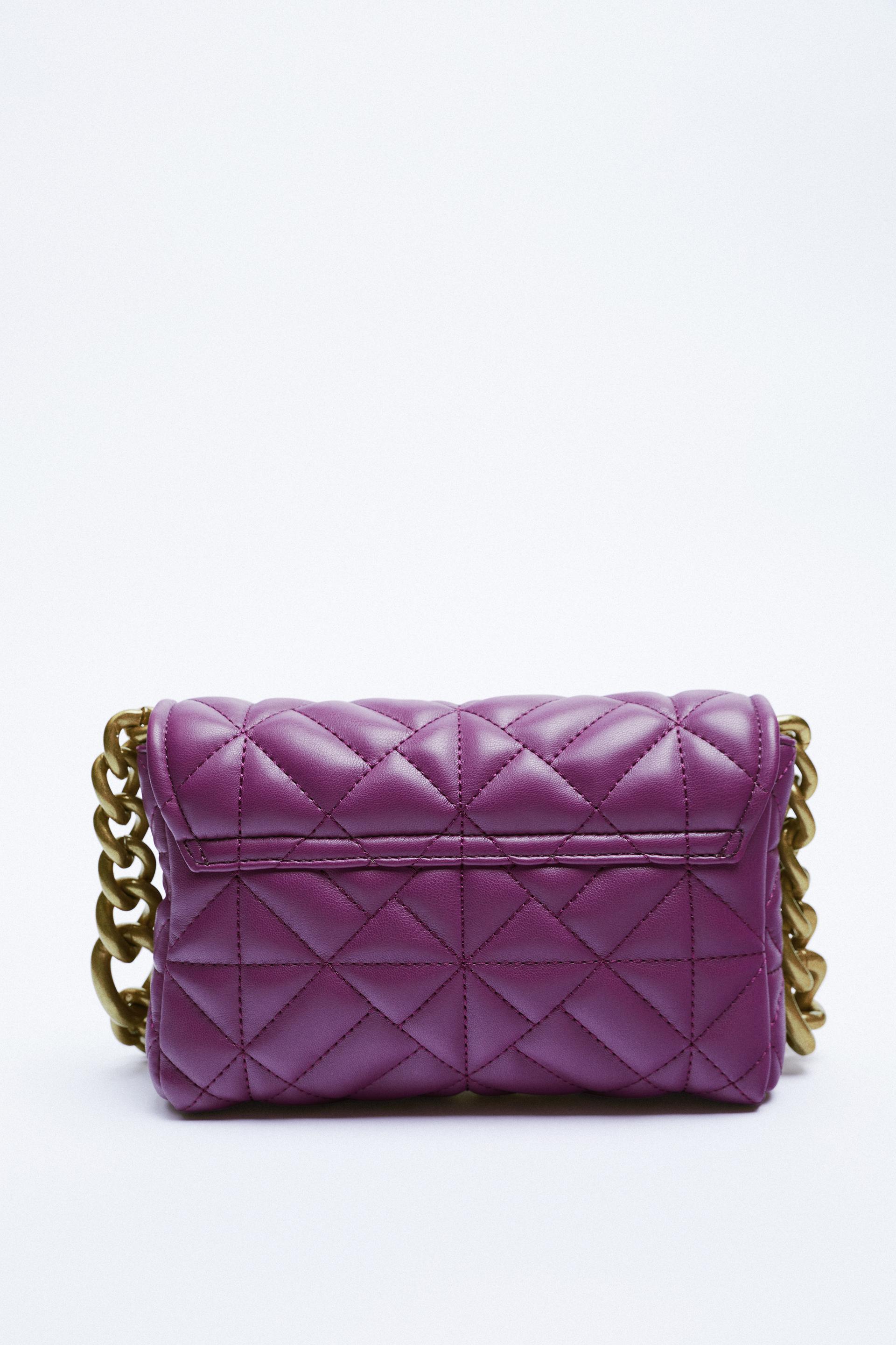 zara quilted shoulder bolsa