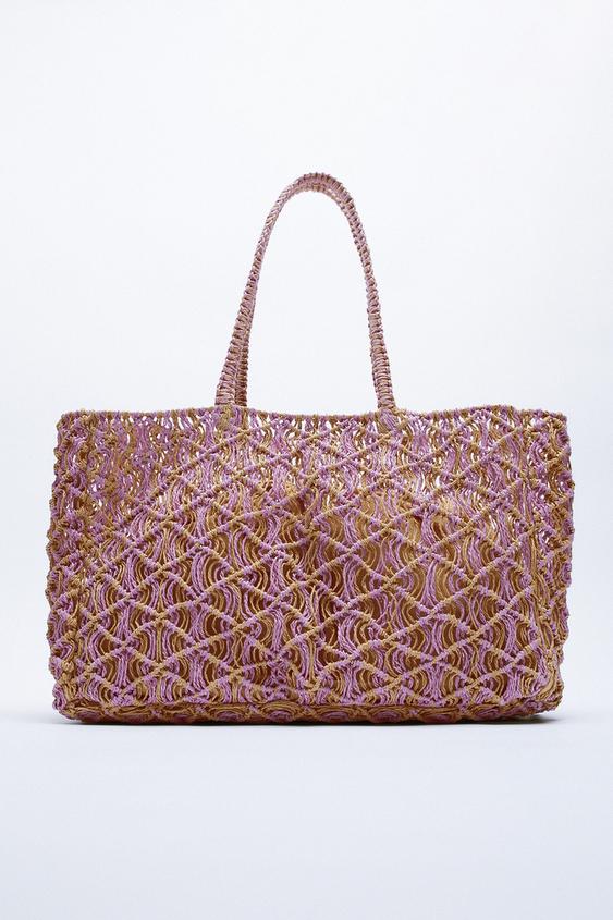 BOLSO SHOPPER TRENZADO - Lila | ZARA Chile