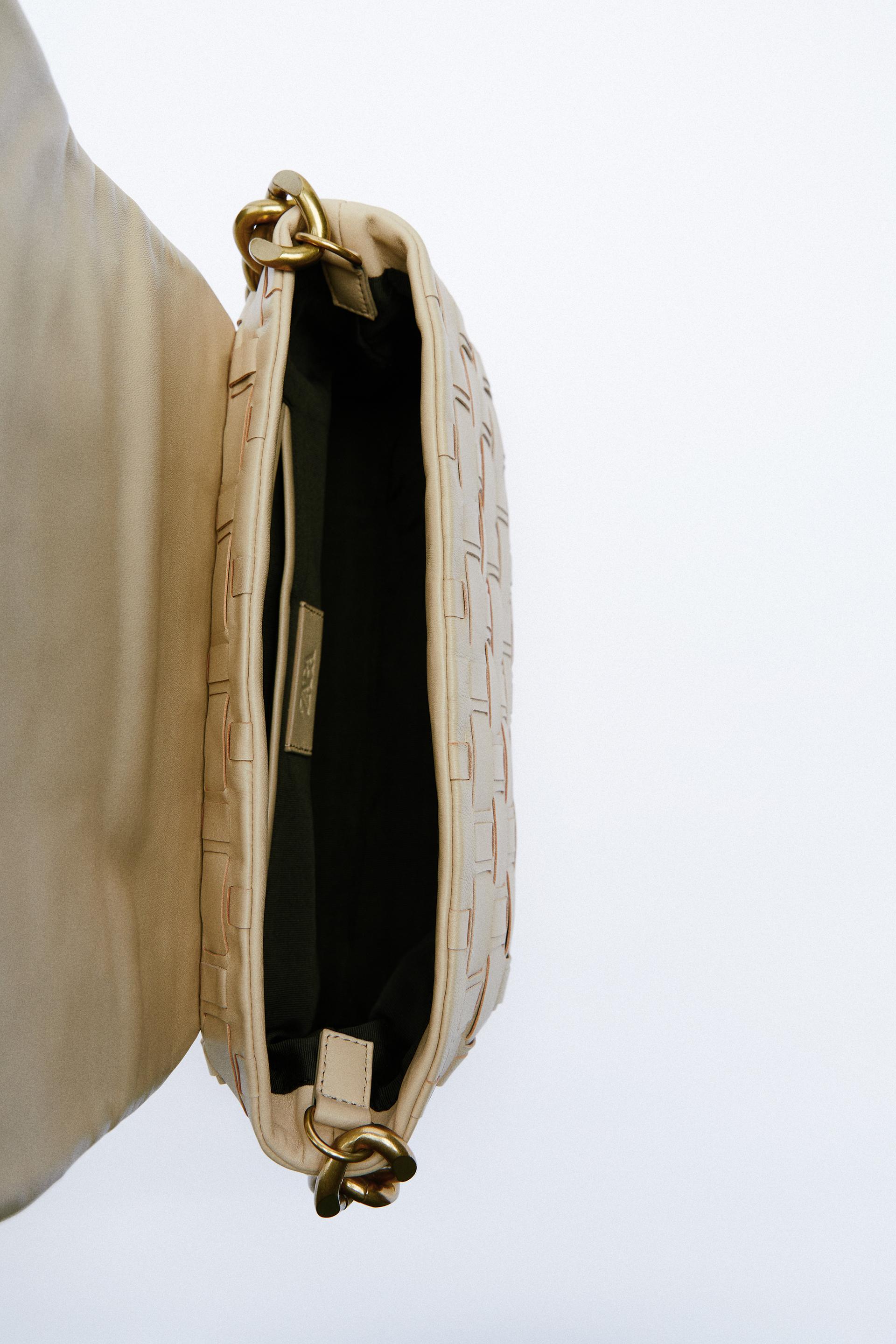 zara braided leather backpack