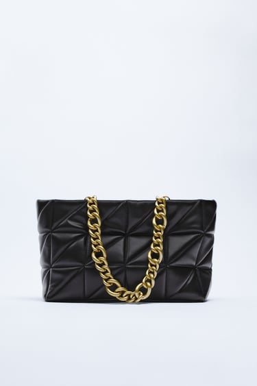 QUILTED TOTE BAG WITH CHAIN
