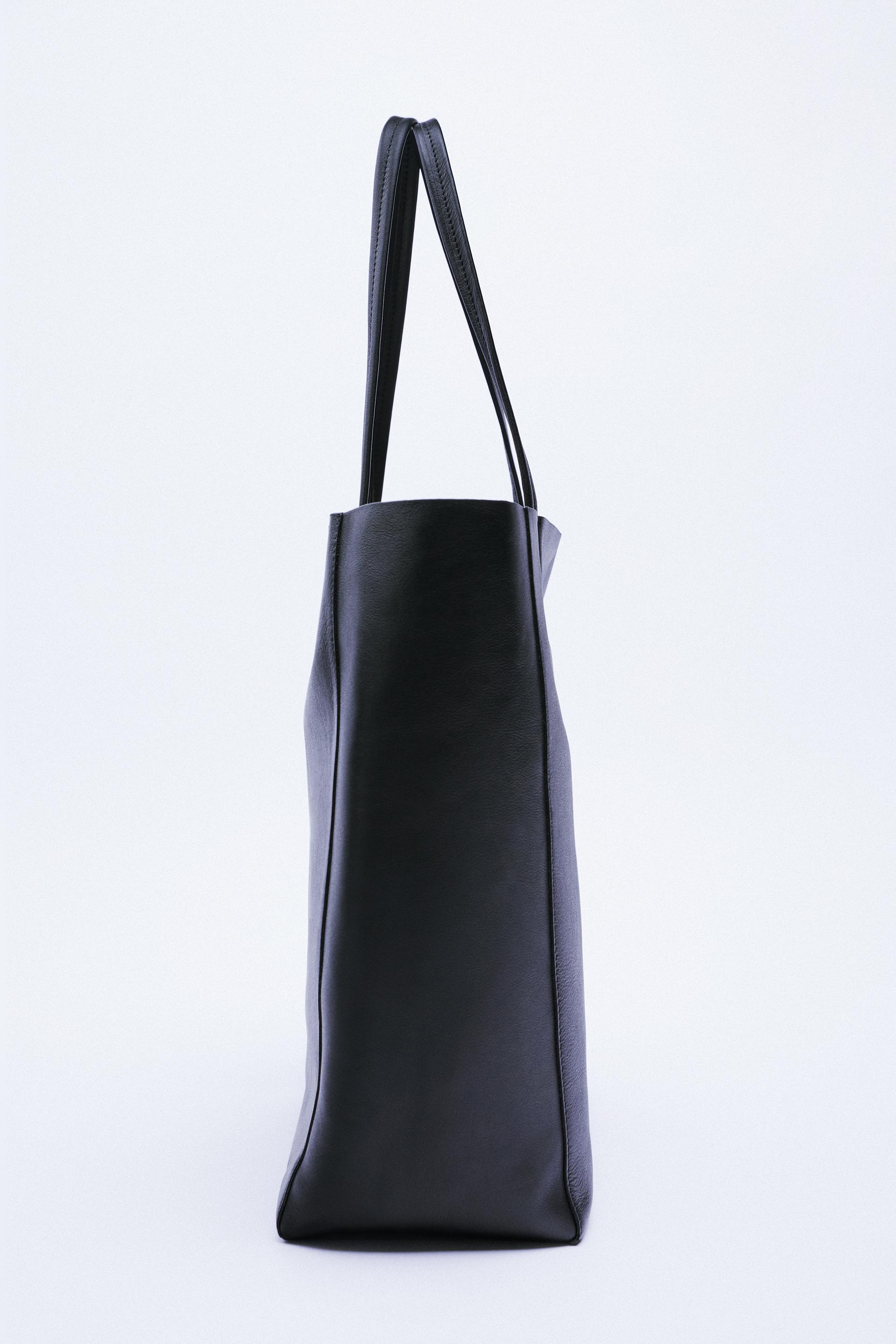 BOLSO SHOPPER PIEL EVERYDAY - Marrón Chocolate | ZARA España