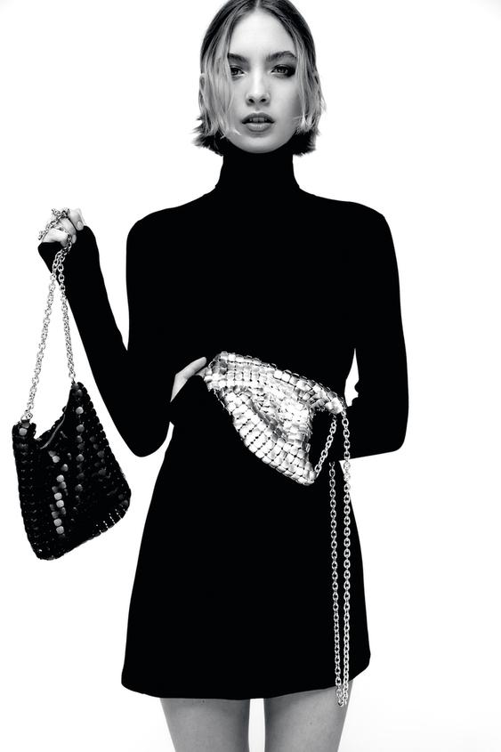 zara mini black bolsa