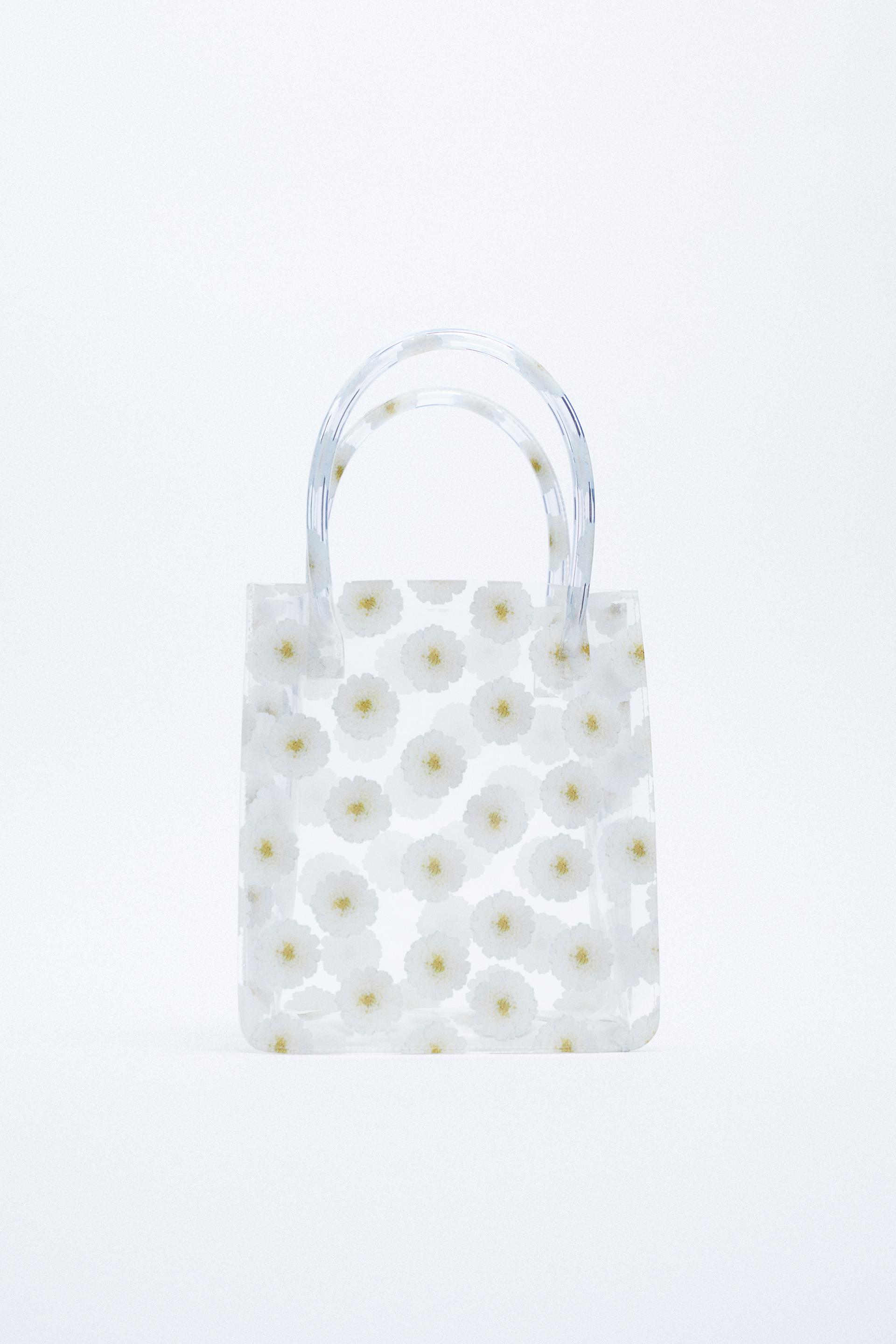 フラワービニール ミニ トートバッグ イエロー Zara Japan 日本 フラワービニール ミニ トートバッグ イエロー Zara Japan 日本