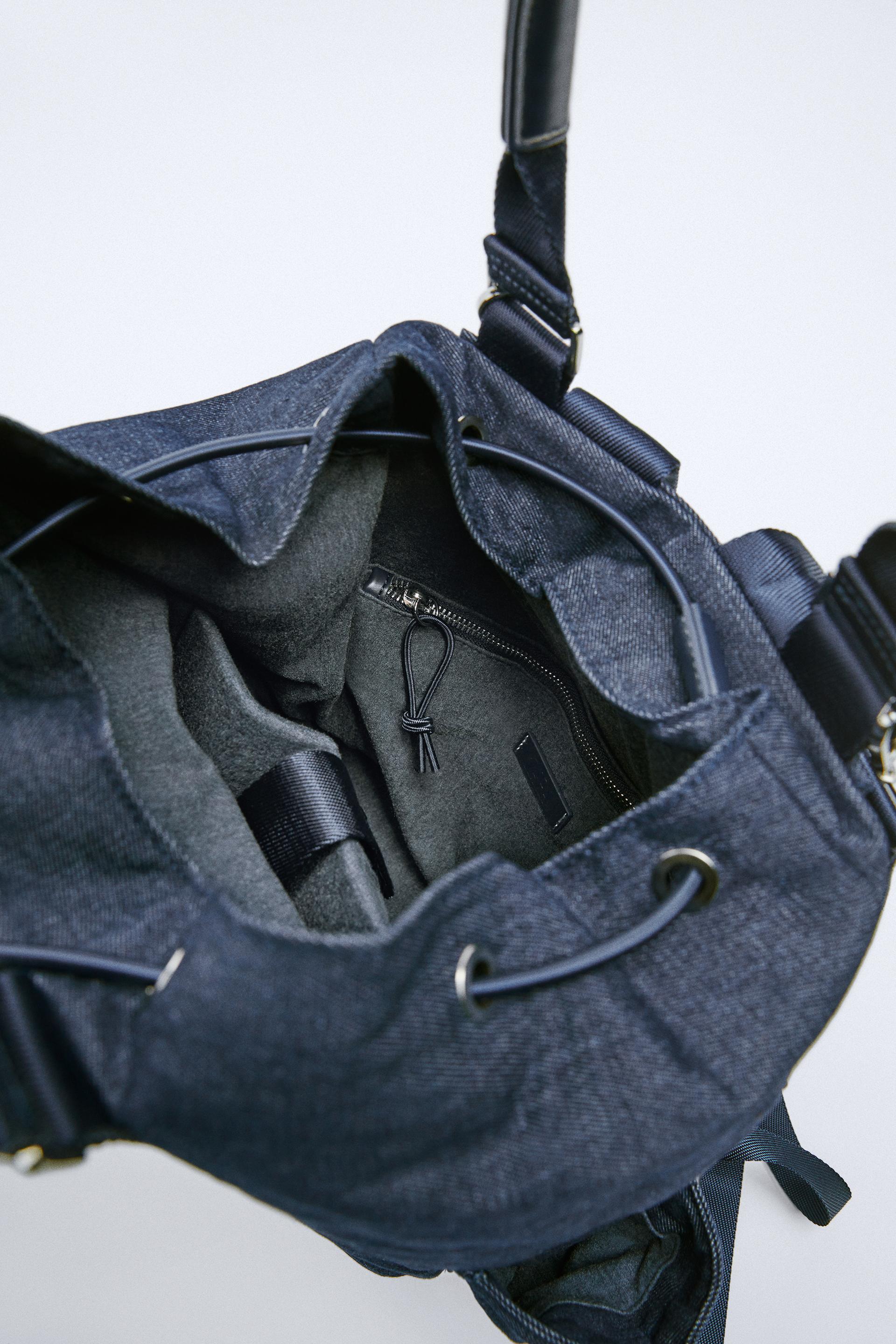 zara denim backpack