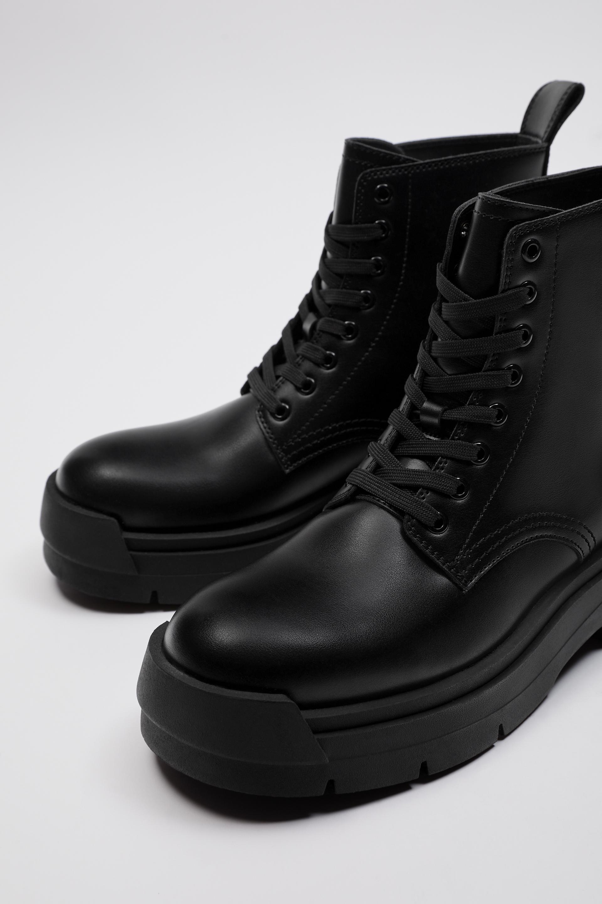zara lace up booties