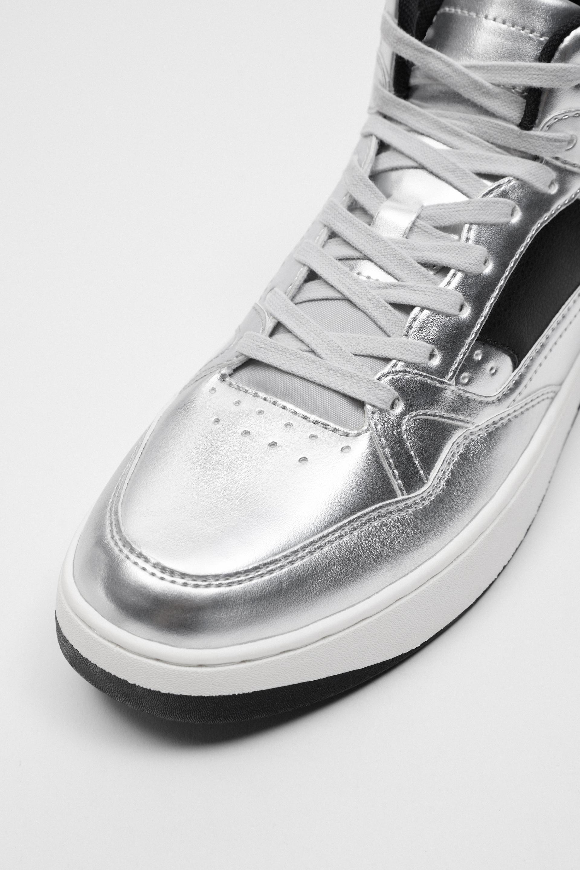 Zara SILVER HIGH TOP SNEAKERS - 146041970-092-