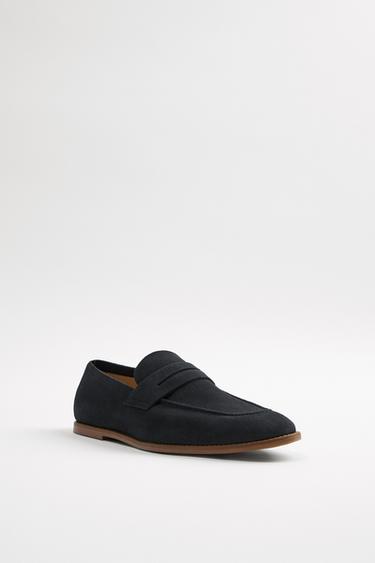 MOCASSIM SPORT DE COURO - Azul-marinho | ZARA Brasil
