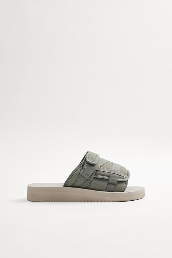 zara khaki sandals