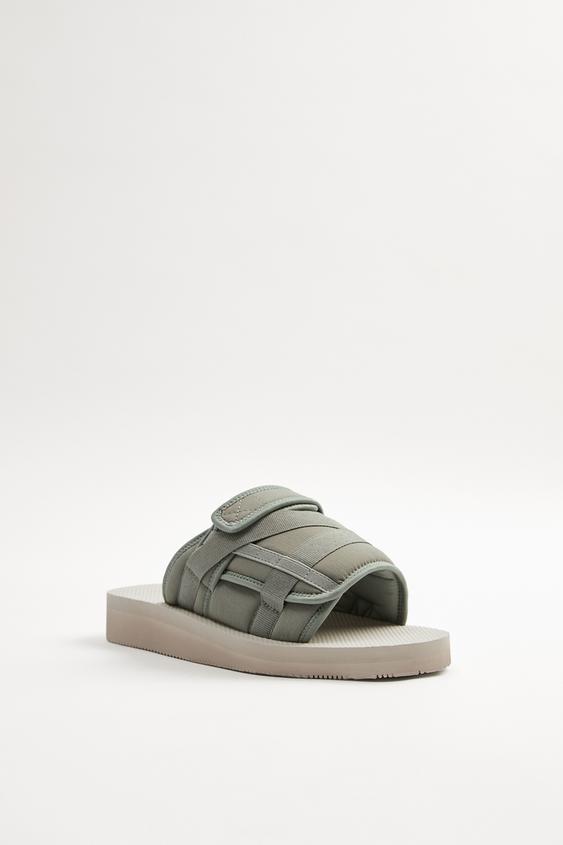 zara khaki sandals