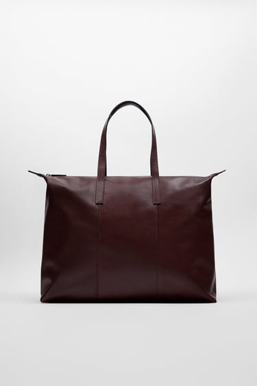 Image 0 of PREMIUM LEATHER TOTE BAG from Zara