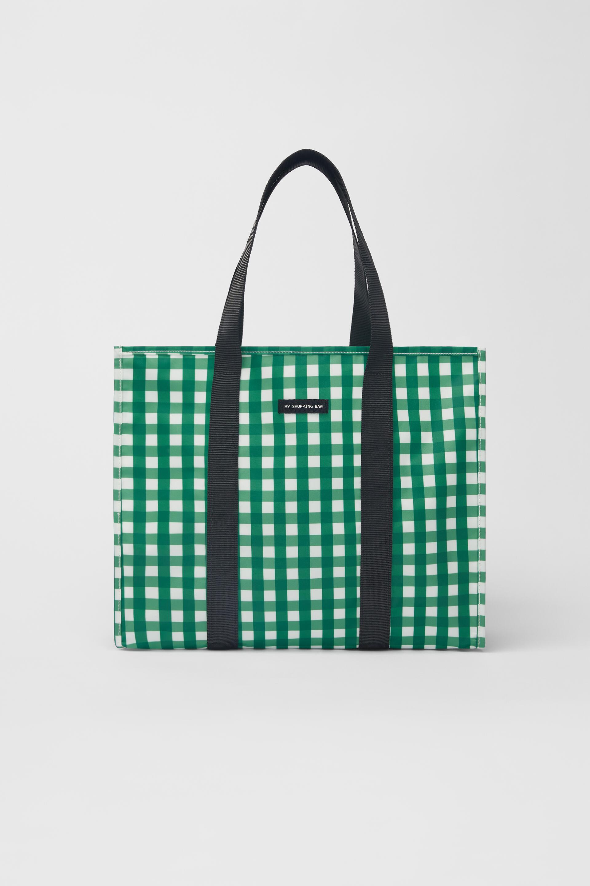 gingham tote bag