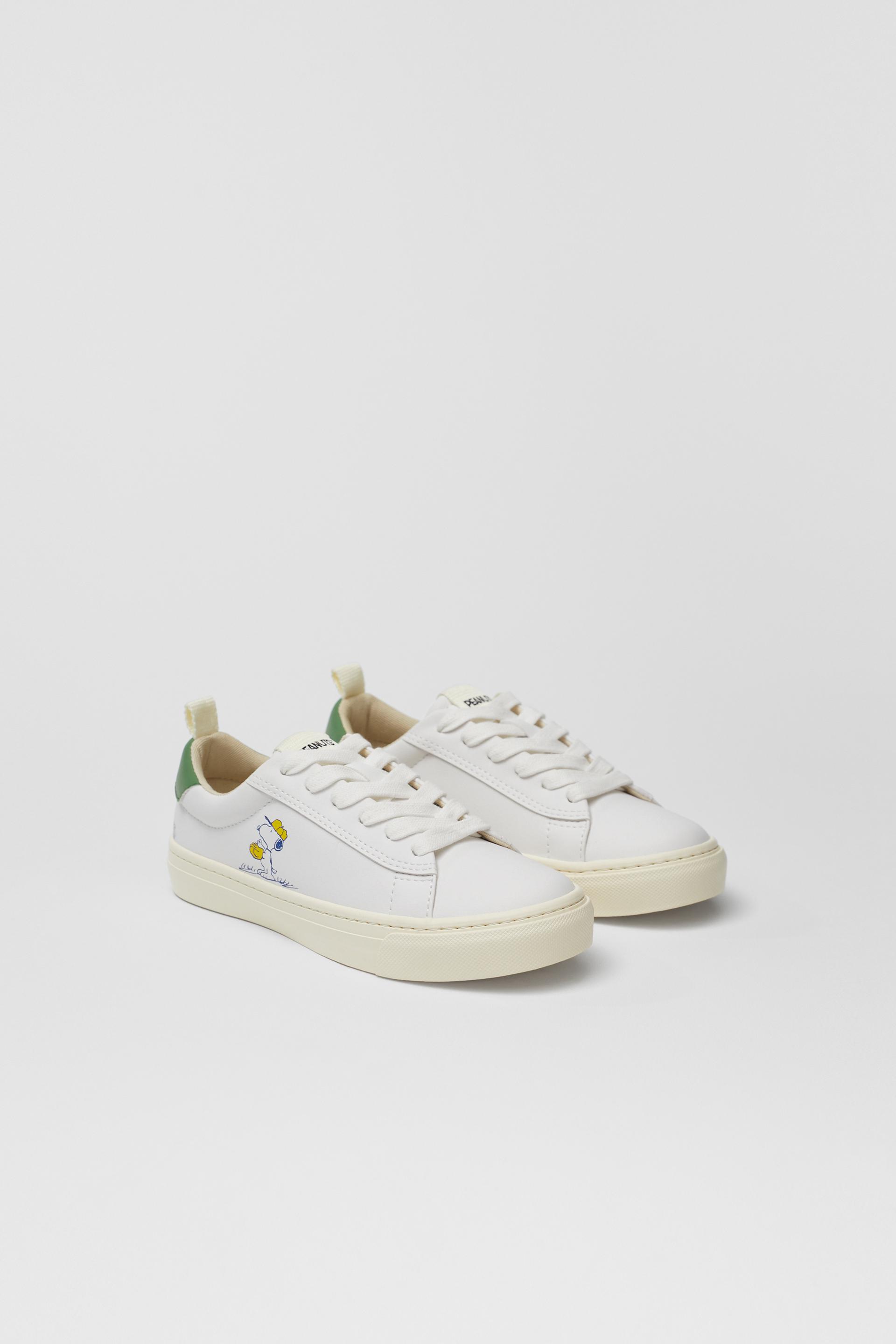 スヌーピー ピーナッツ スニーカー ホワイト Zara Japan 日本 スヌーピー ピーナッツ スニーカー ホワイト Zara Japan 日本