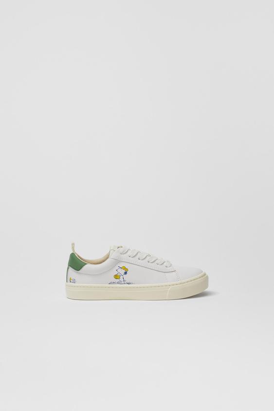 スヌーピー ピーナッツ スニーカー ホワイト Zara Japan 日本 スヌーピー ピーナッツ スニーカー ホワイト Zara Japan 日本