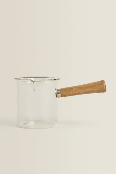 Image 0 of BOROSILICATE GLASS AND WOODEN MILK PITCHER from Zara