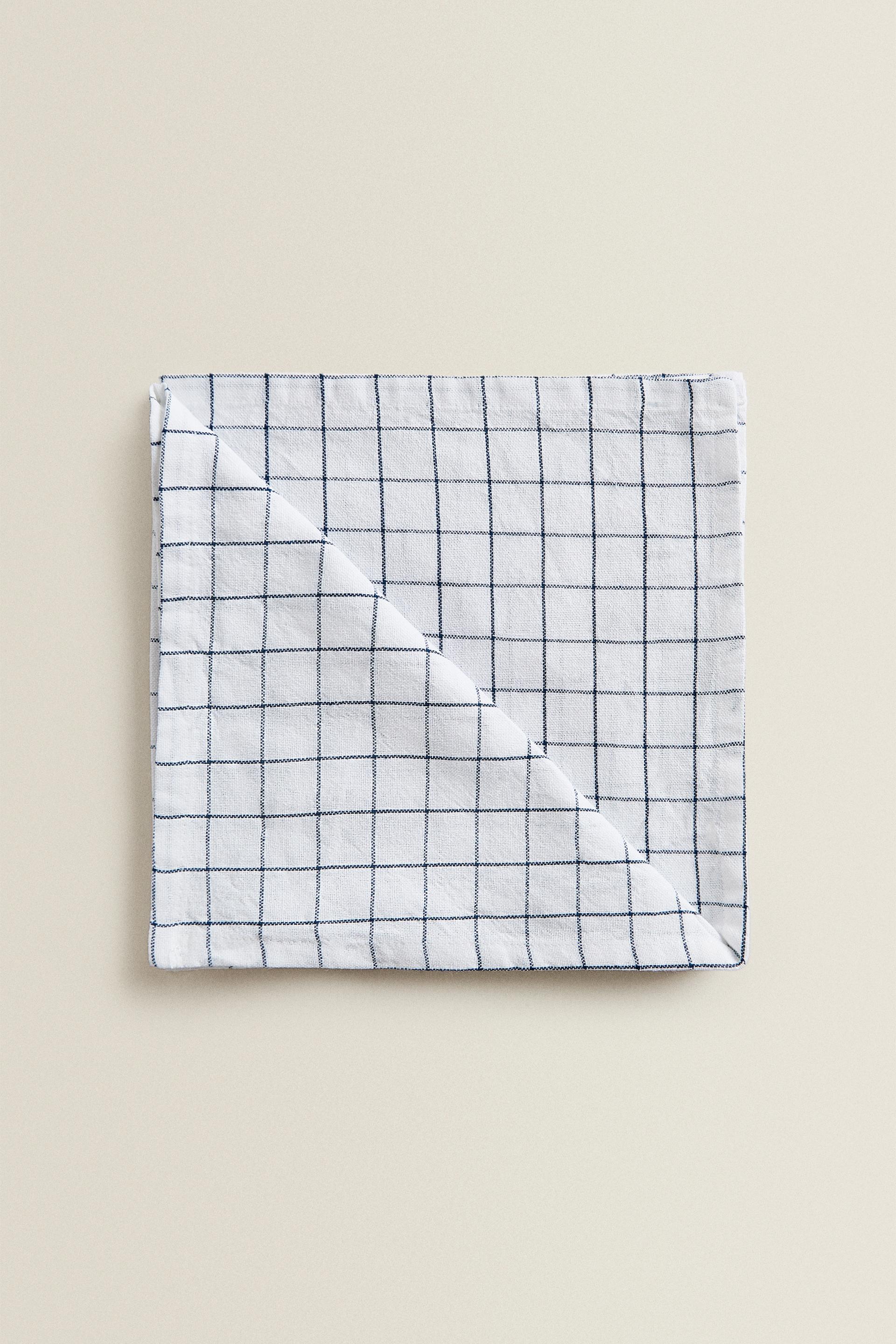 check napkin pack of 2 blue white zara united states