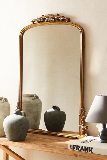 Image 0 of DECORATED WOOD MIRROR from Zara