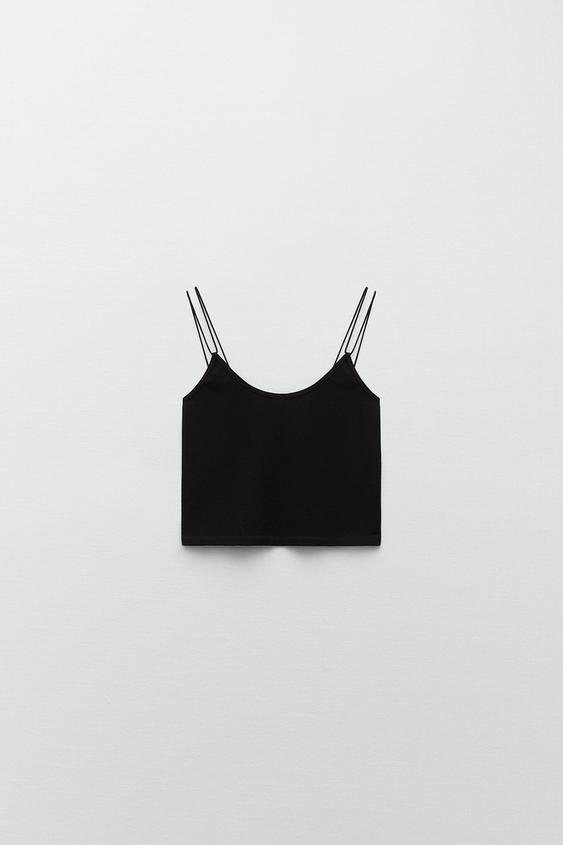 SEAMLESS CROP TOP - Black | ZARA Australia