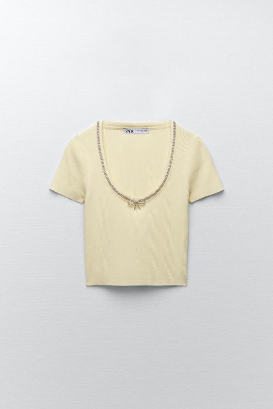 Top punto perlas zara clearance