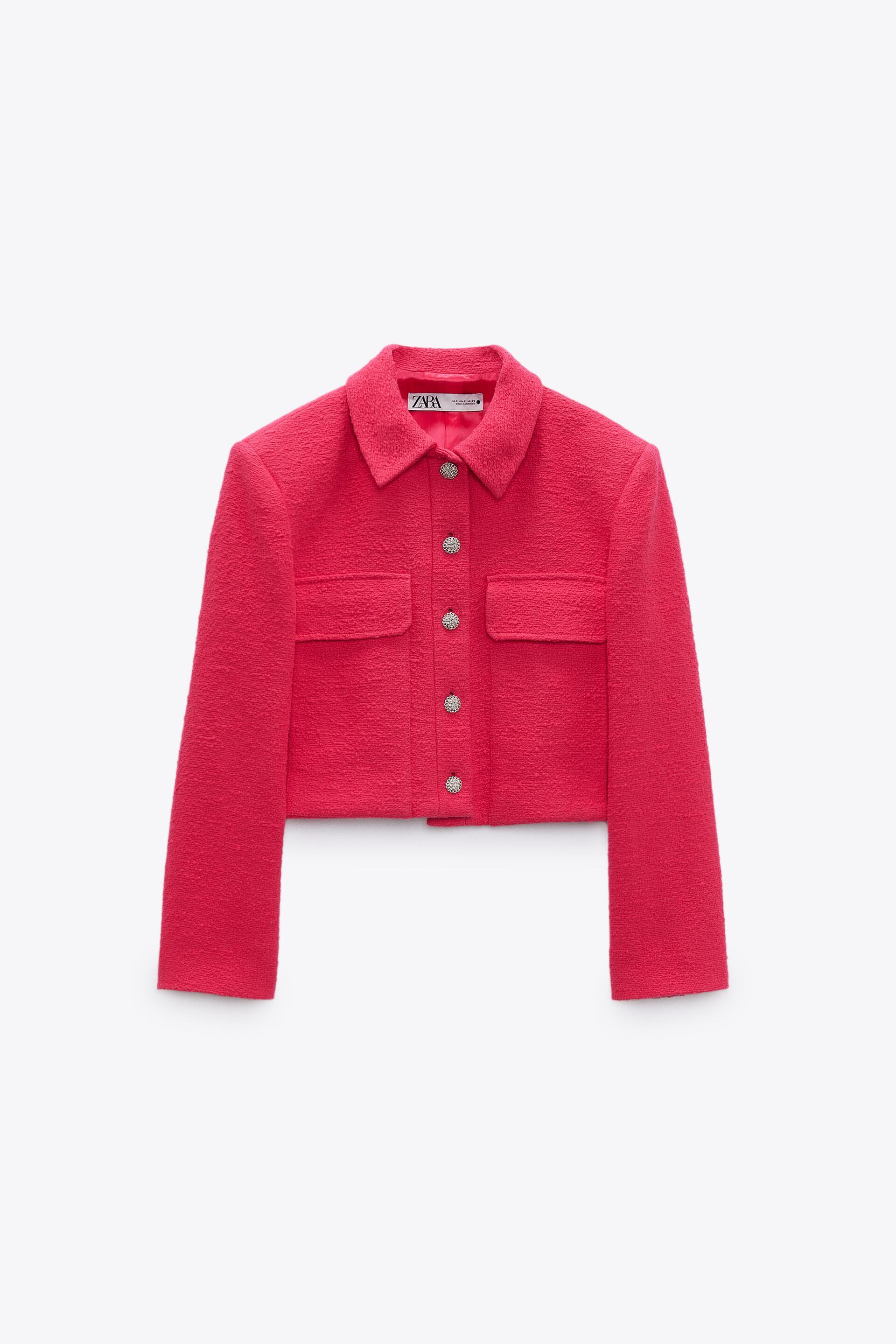 TEXTURED CROPPED JACKET - Fuchsia | ZARA Australia