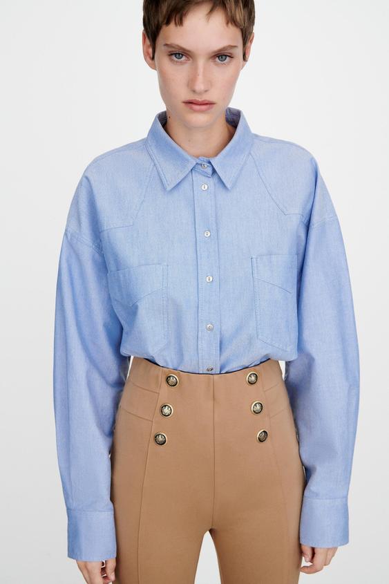 zara buttoned leggings