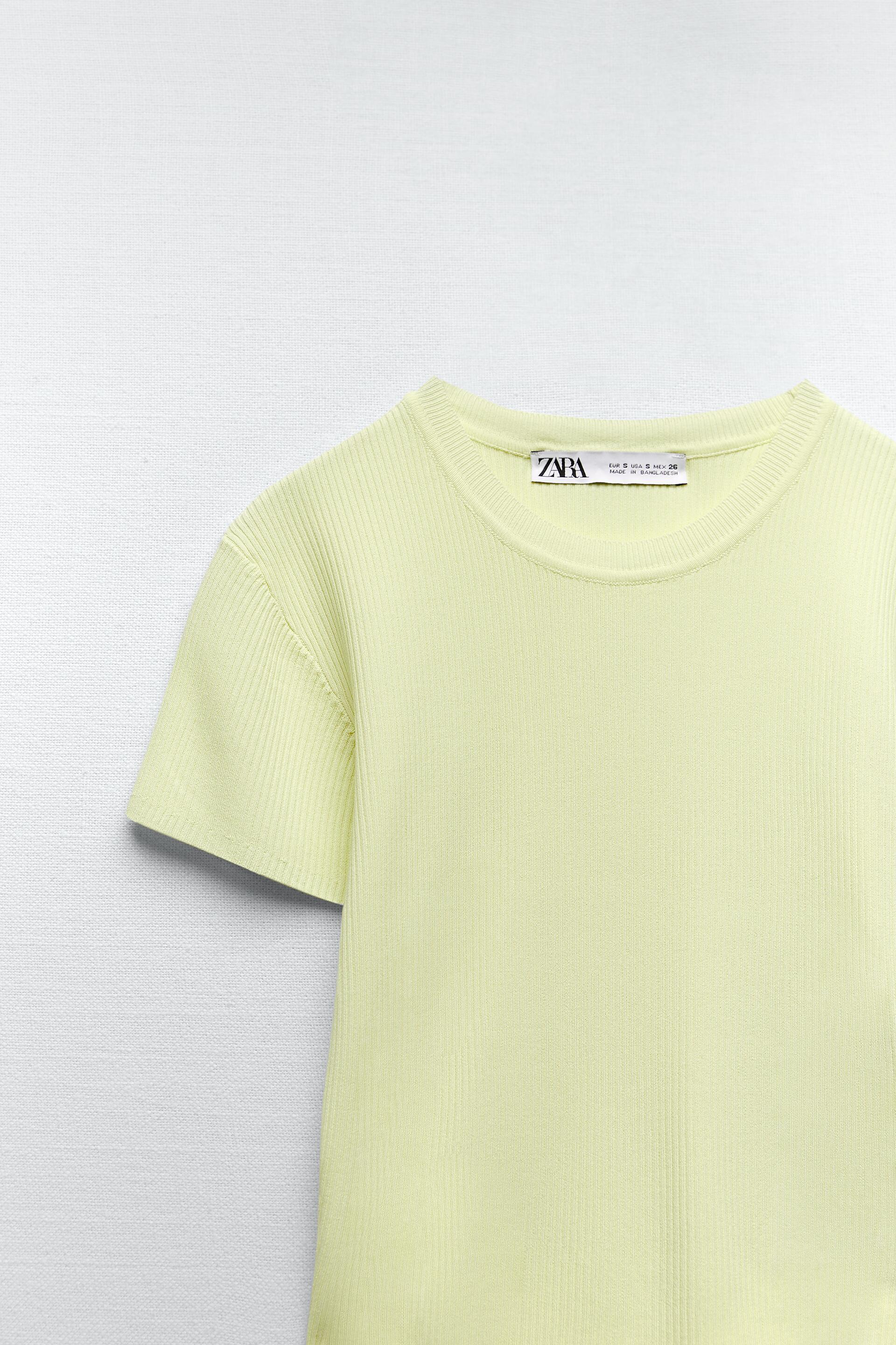 zara knit short sleeve top