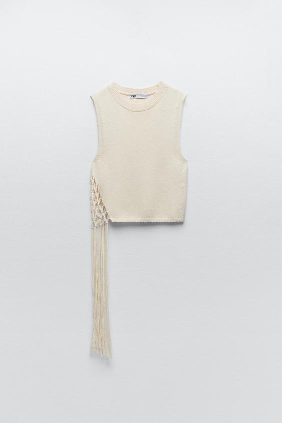 zara vest top