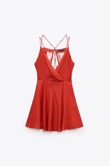 polka dot mini dress zara