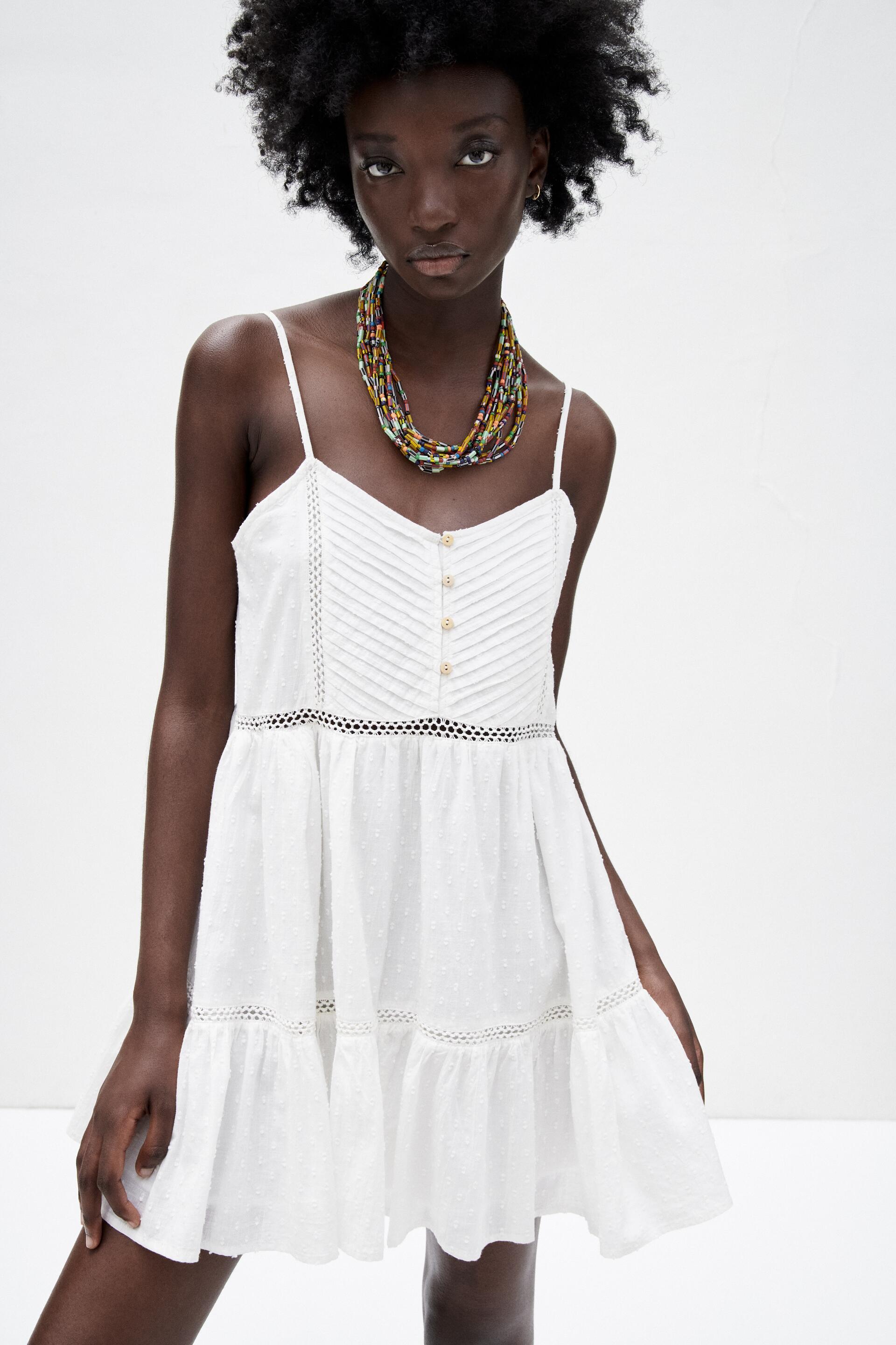 zara ruffled dotted mesh dress Mini Black 6895/050/800 contributing to a flowy and romantic aesthetic Zara Black Dotted Mesh Dress