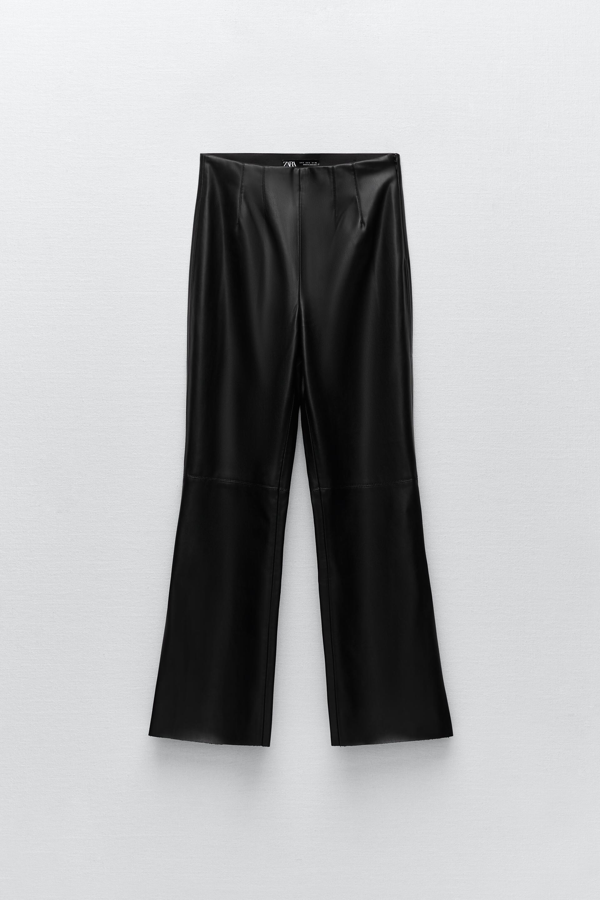 MINI FLARE FAUX LEATHER LEGGINGS 