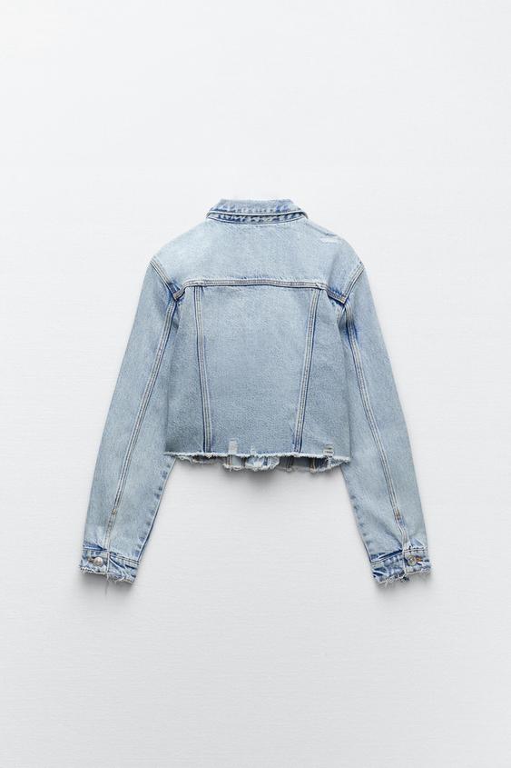 ladies cropped denim jacket