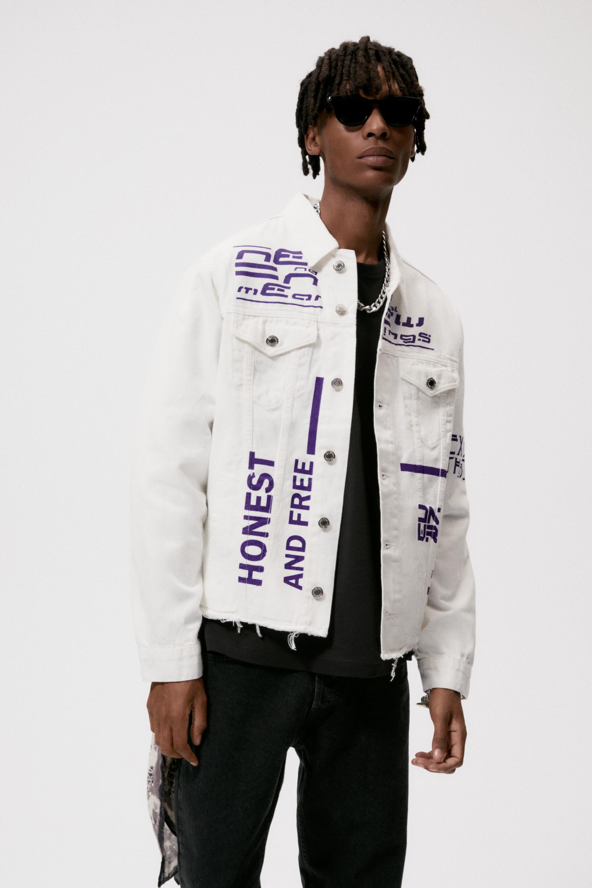 all over print denim jacket