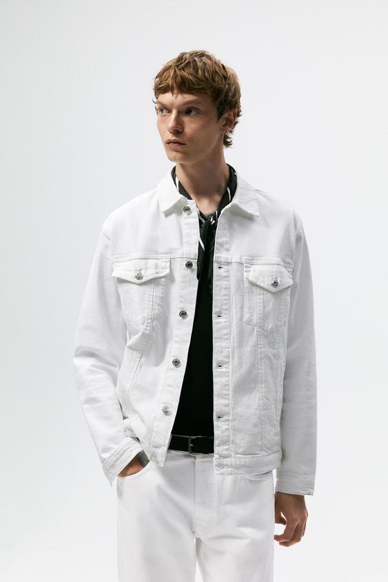 zara white denim jacket