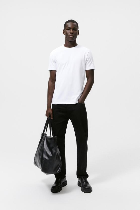 BASIC SLIM FIT T-SHIRT - White | ZARA Australia