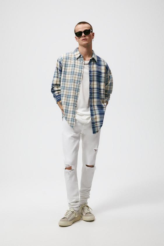 RIPPED SKINNY JEANS - White | ZARA 