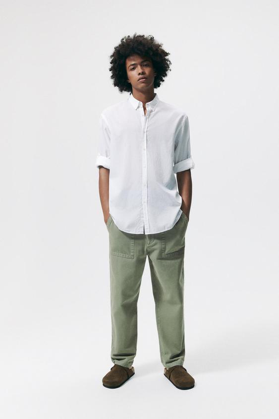 RELAXED FIT COTTON SHIRT - White | ZARA New Zealand