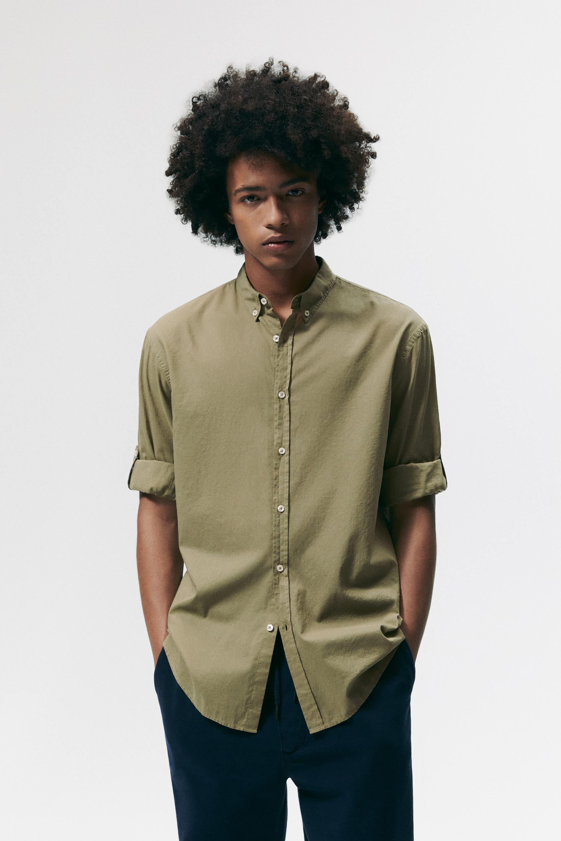 RELAXED FIT COTTON SHIRT - White | ZARA 