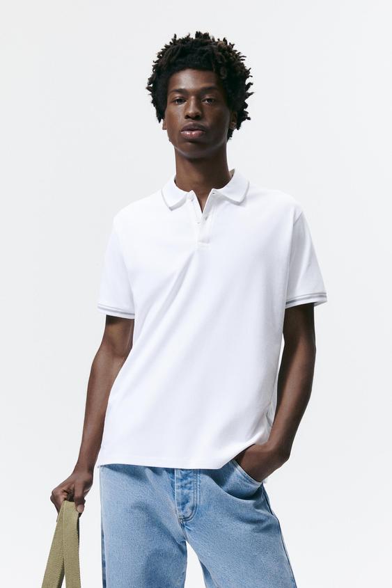 zara mens knitted polo