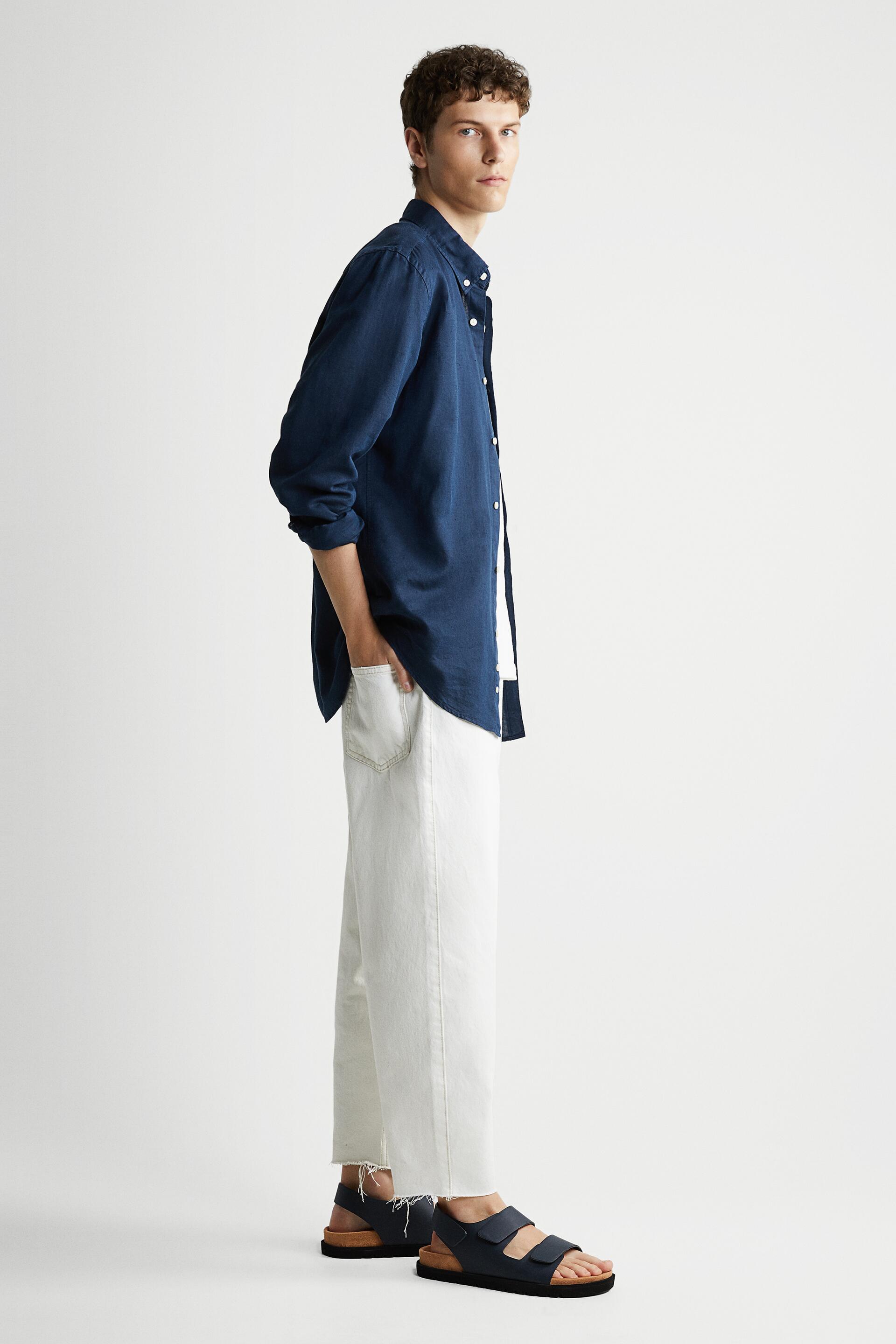 CAMISA RELAXED LINO - ALGODÓN - Blanco | ZARA Chile
