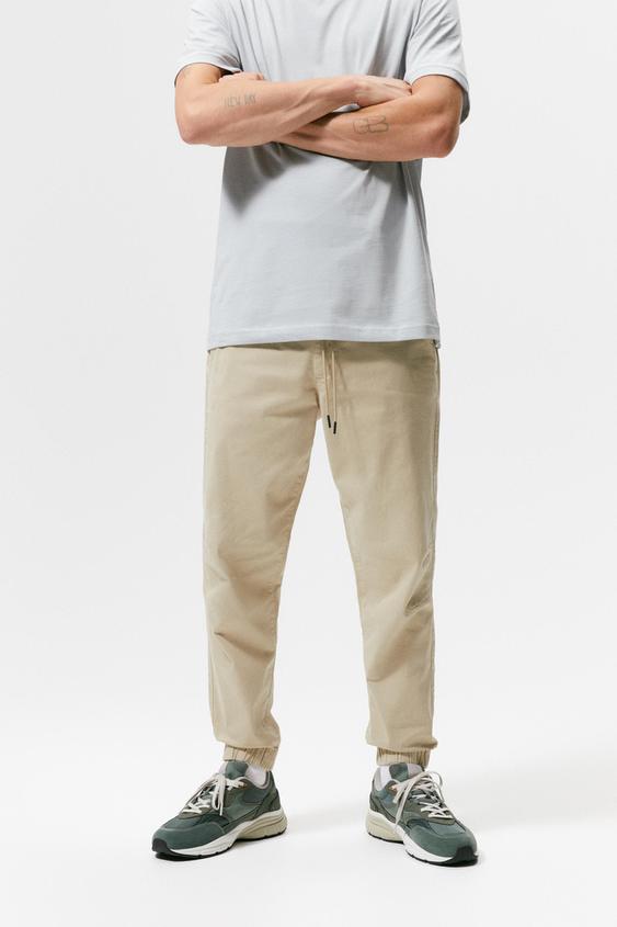 PANTALÓN CINTURA JOGGER ALGODÓN - LINO - Natural | ZARA México