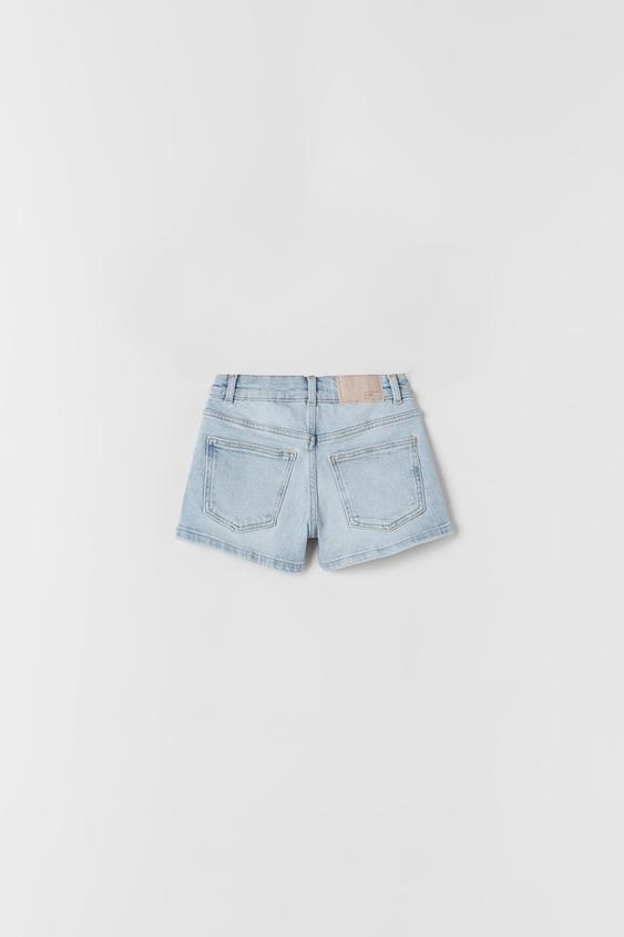 COMFORT FIT DENIM BERMUDA SHORTS - Light blue | ZARA Australia