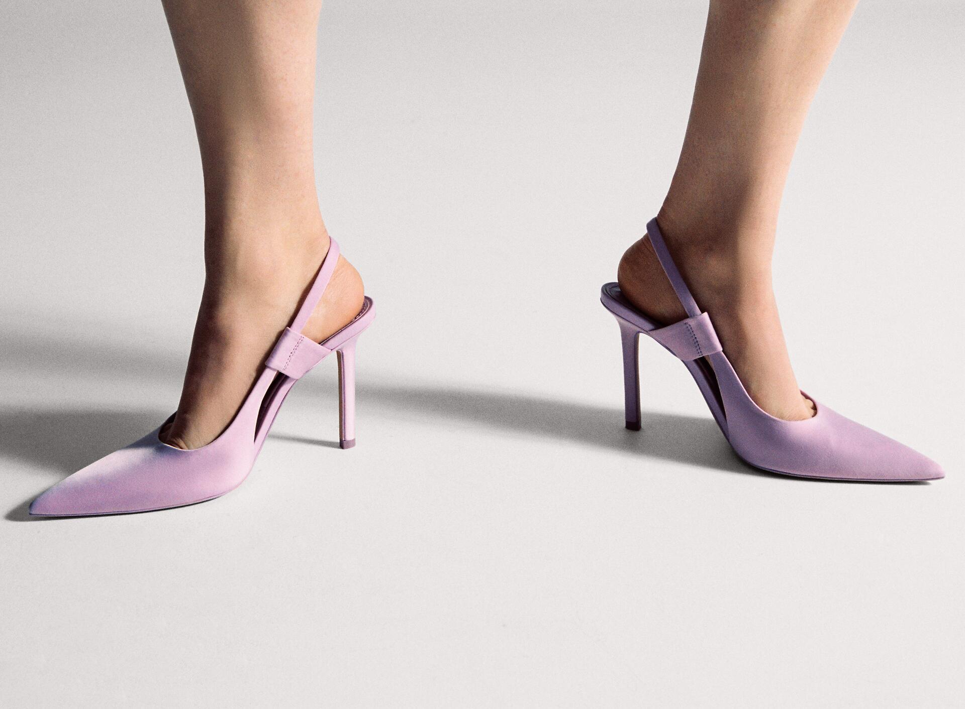 MID-HEEL SLINGBACK SHOES - Mauve Purple