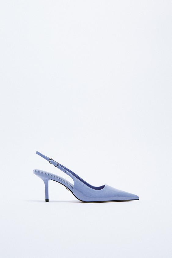 patent slingback heels
