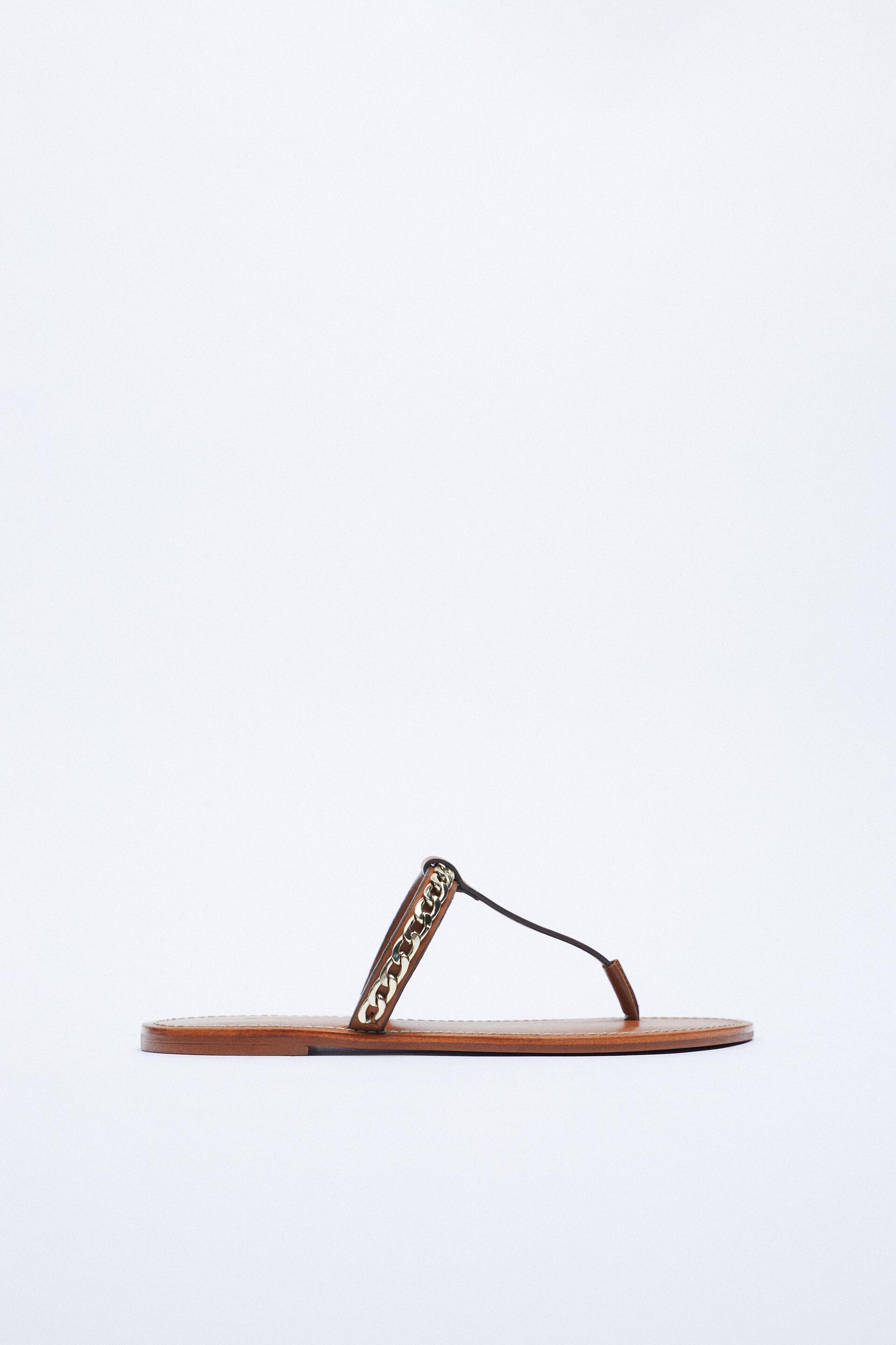 zara brown slippers