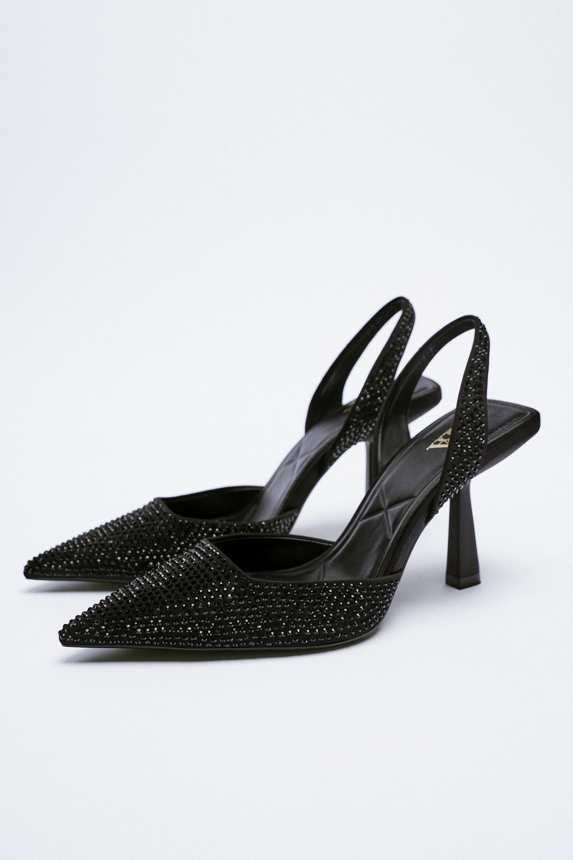 SHIMMERY MID-HEEL SLINGBACK SHOES 