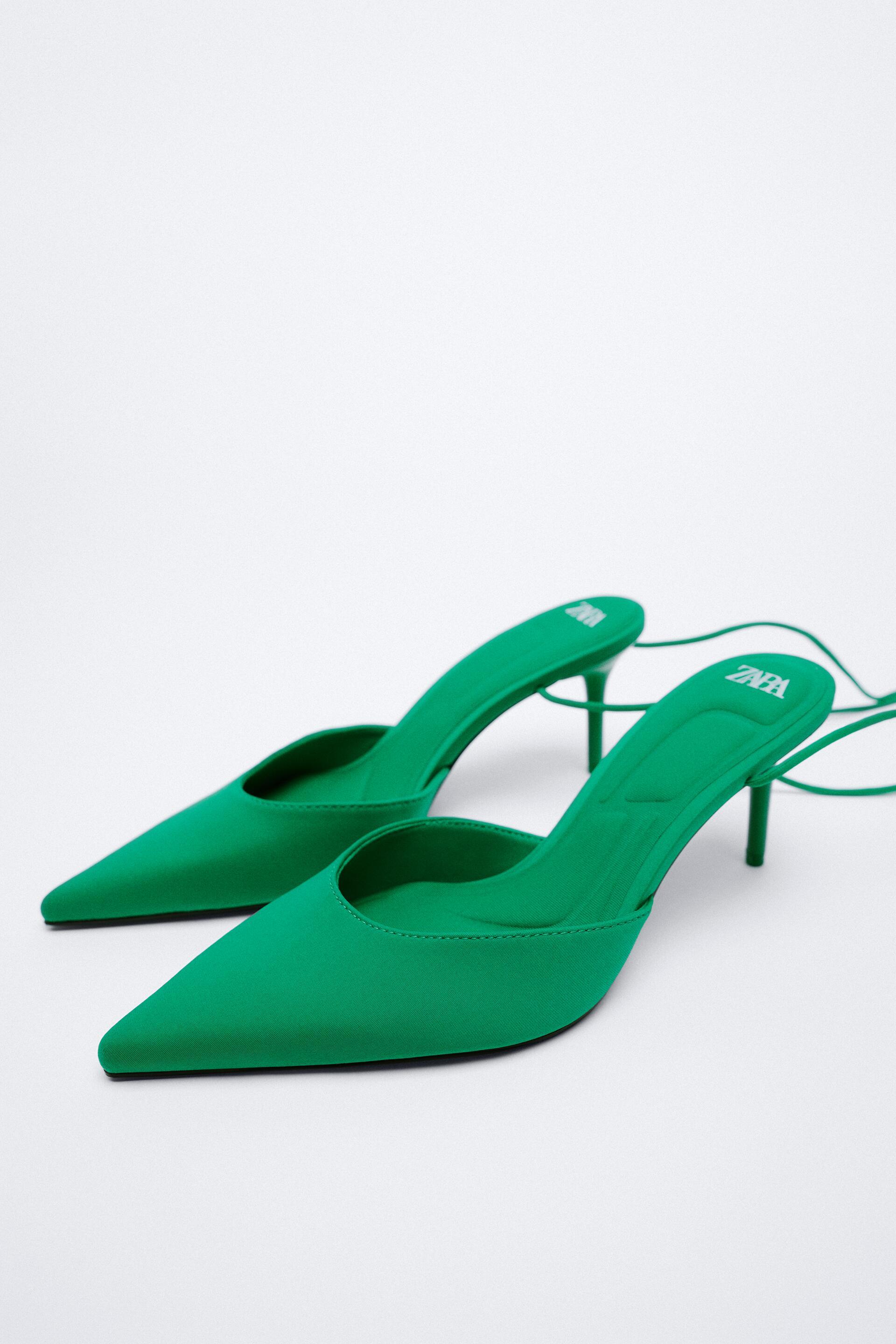 zara green heels