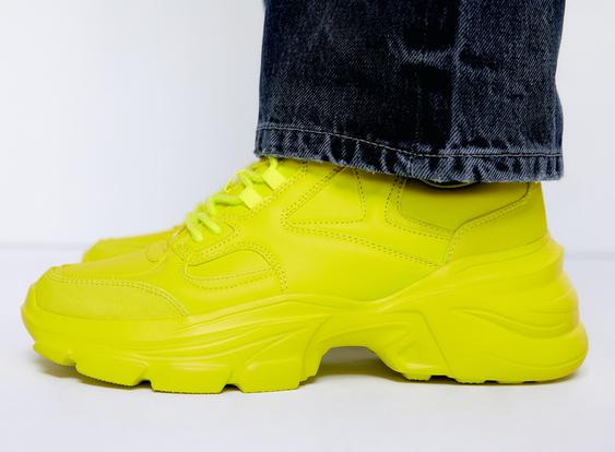 chunky trainers yellow