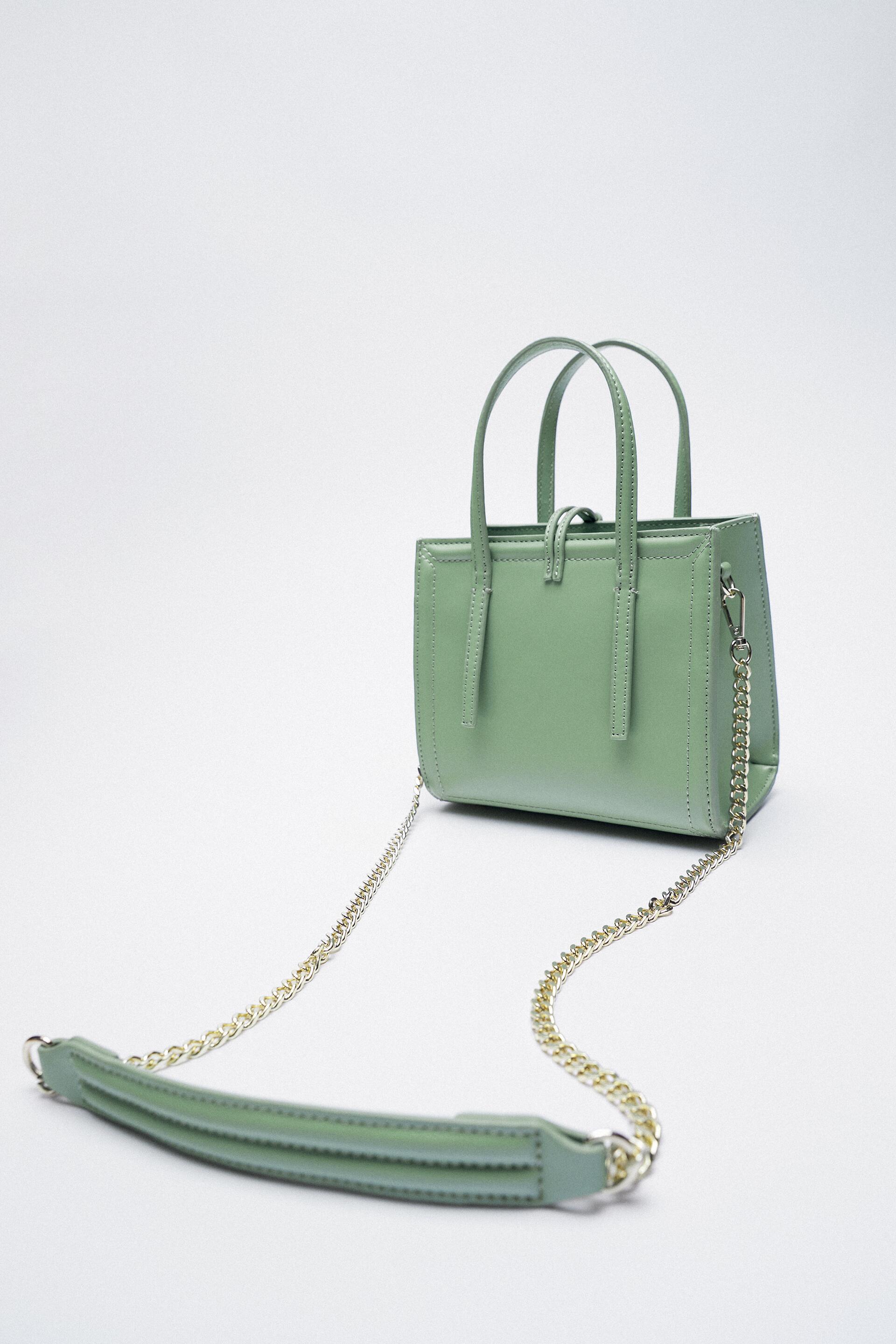 zara canvas mini city bolsa