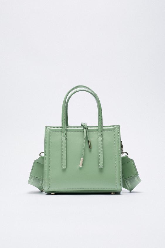 zara khaki bolsa